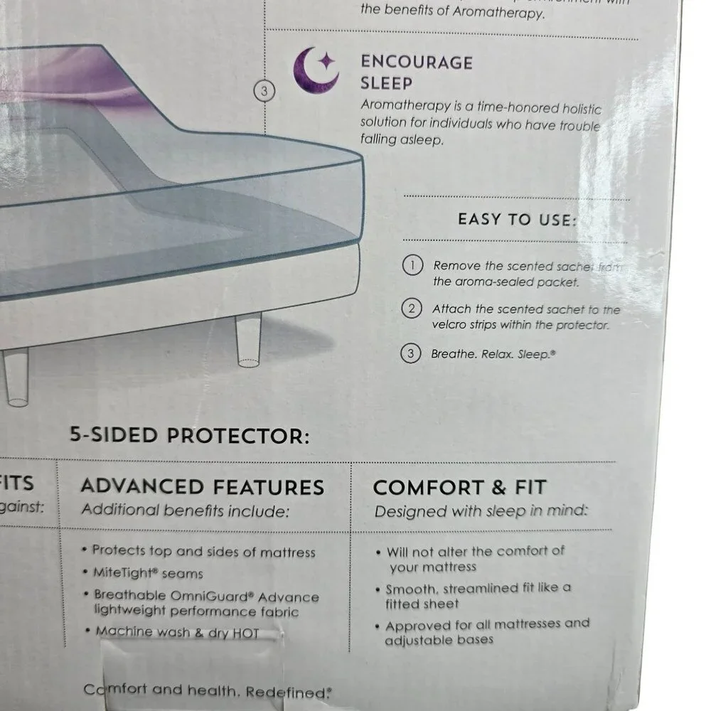 PureCare 5-Sided Cal King Mattress Protector Aromatherapy Universal Depth GG3500